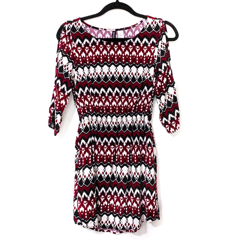 H&M Cold Shoulder Aztec Print Dress Size 4